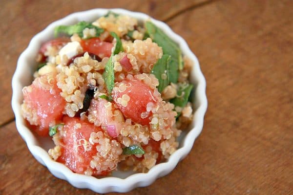 Watermelon, Arugula and Feta Quinoa Salad