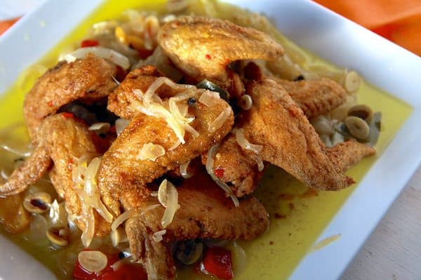 Fried Chicken Wings in Escabeche