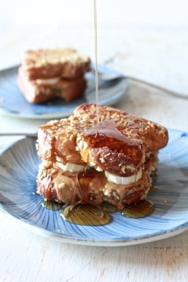 Peanut Butter, Honey & Banana Stuffed Almond Crusted French Toast