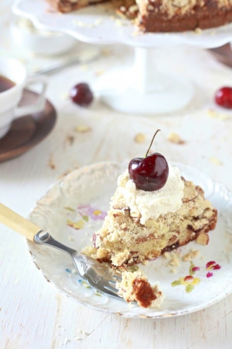 Cherry and Almond Buttermilk Coffee Cake - TheNoshery.com