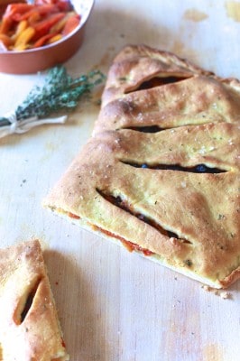 Roasted Red Pepper & Olive Fougasse - TheNoshery.com