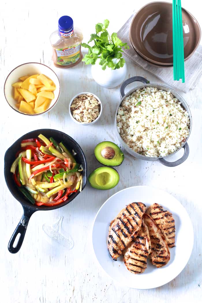 Asian Chicken and Toasted Coconut Rice Bowls The Noshery