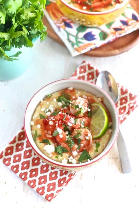 Guava Glazed Shrimp with Coconut Milk Polenta | TheNoshery.com