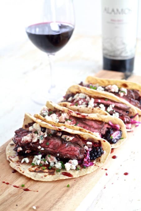 Fall Spiced Skirt Steak Tacos with Blackberry and Pear Slaw 32