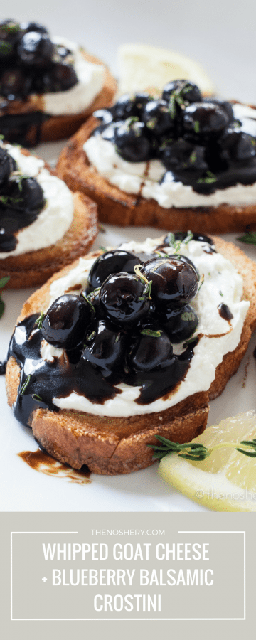 Whipped Goat Cheese And Blueberry Balsamic Crostini | The Noshery