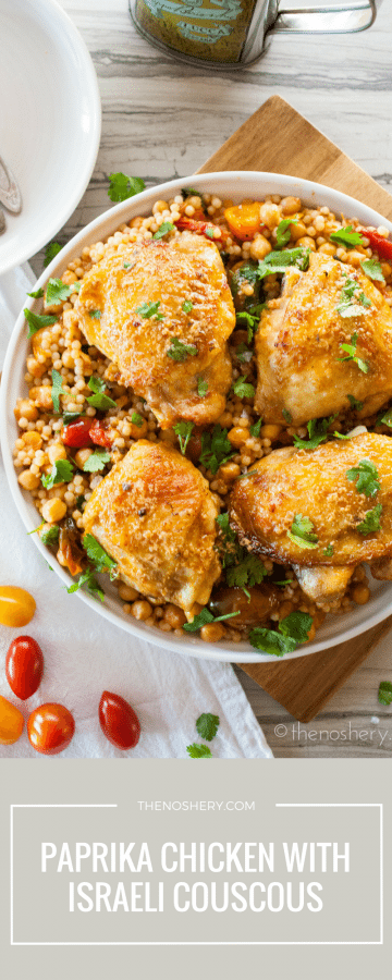 Roasted Paprika Chicken with Israeli Couscous Chickpea Salad | TheNoshery.com