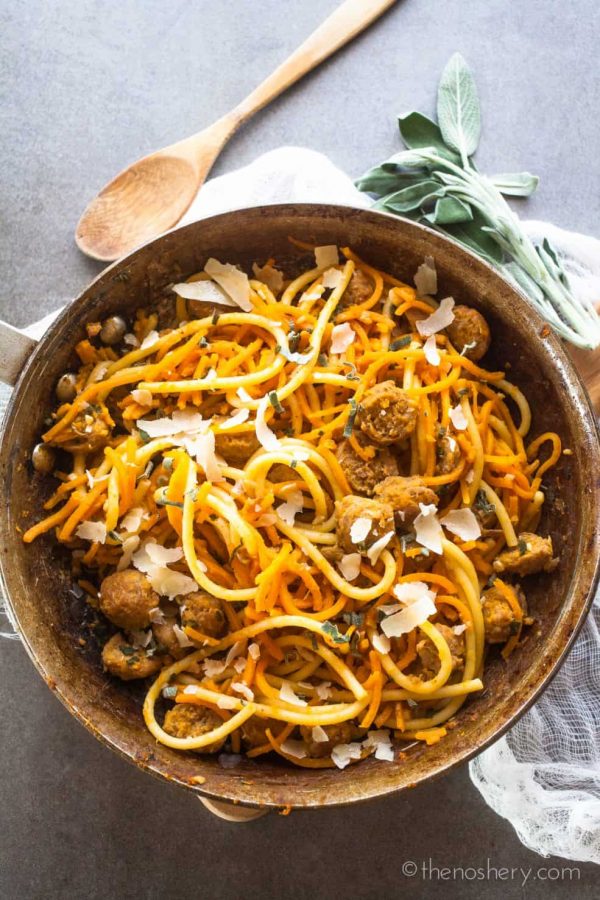 Butternut Squash, Sausage, and Sage Pasta - The Noshery