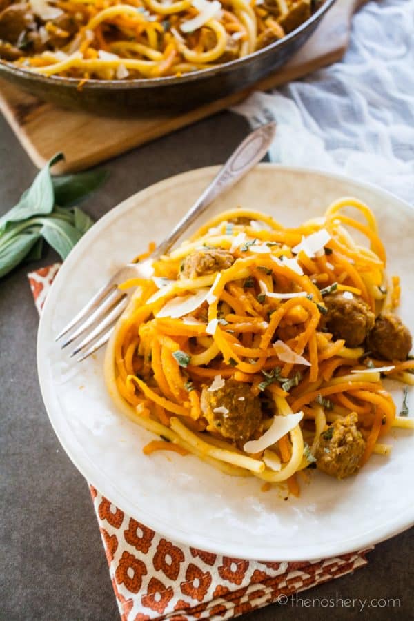 Butternut Squash, Sausage, and Sage Pasta | TheNoshery.com