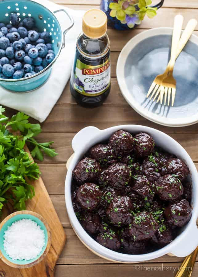 Blueberry Balsamic Turkey Meatballs | The Noshery