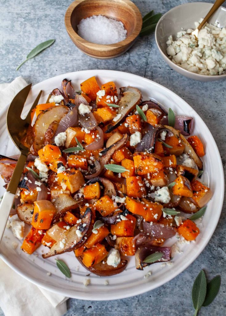 Roasted Butternut, Red Onions, & Pears