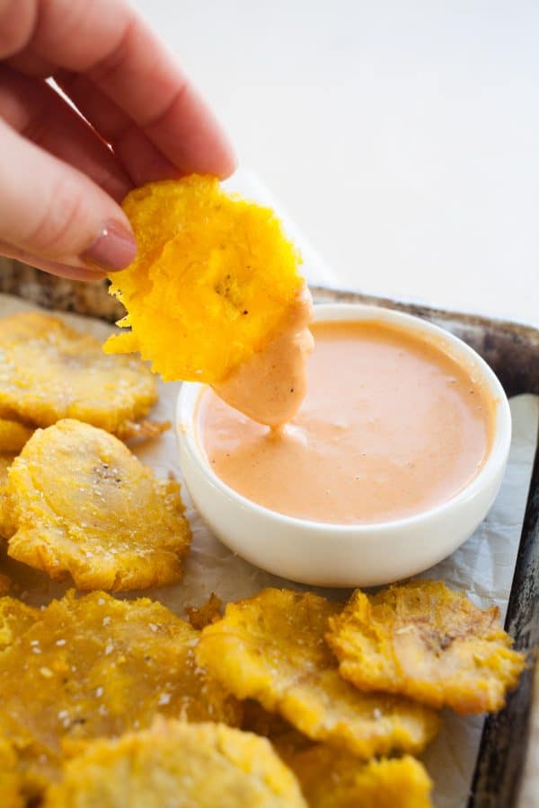 Tostones (Twice Fried Plantains) | TheNoshery.com