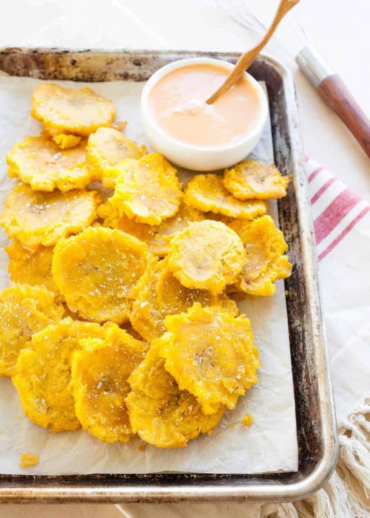 Tostones (Twice Fried Plantains) | TheNoshery.com