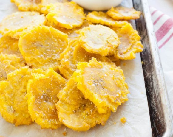 Tostones (Twice Fried Plantains) | TheNoshery.com