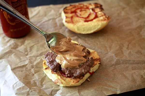 Thai Peanut Butter Bacon Burger | TheNoshery.com - @thenoshery