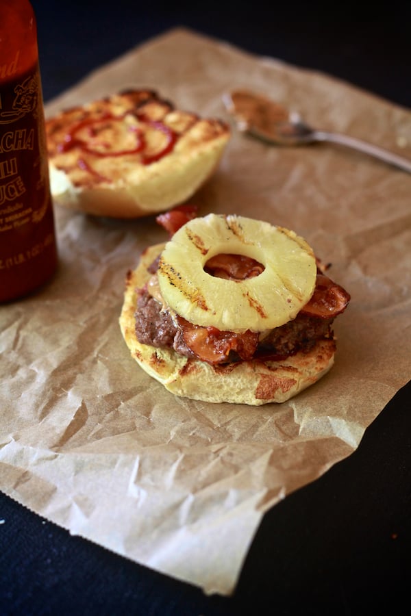 Thai Peanut Butter Bacon Burger | TheNoshery.com - @thenoshery