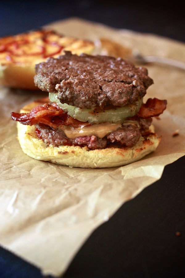 Thai Peanut Butter Bacon Burger | TheNoshery.com - @thenoshery