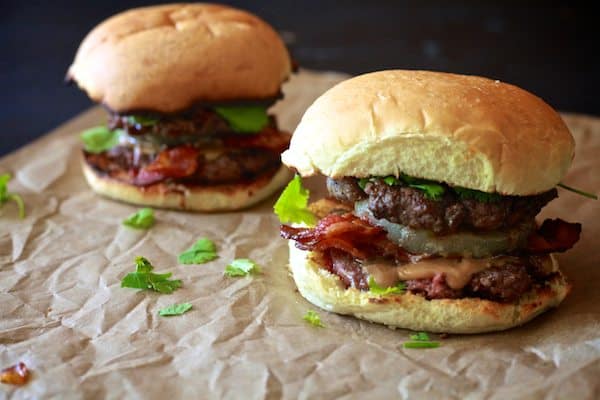 Thai Peanut Butter Bacon Burger | TheNoshery.com - @thenoshery