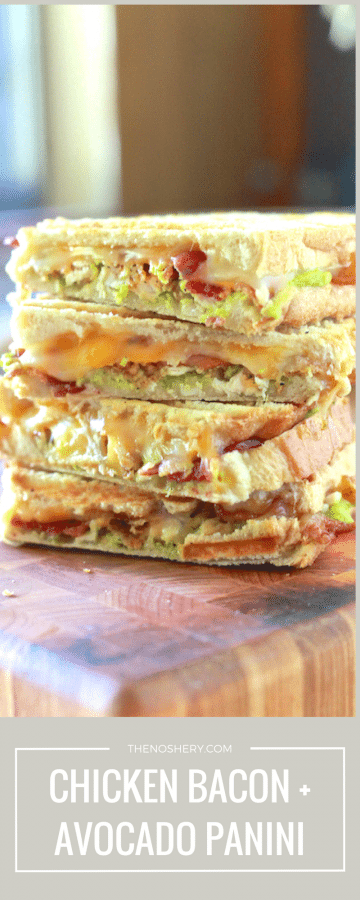 Chicken, Bacon and Avocado Panini | TheNoshery.com