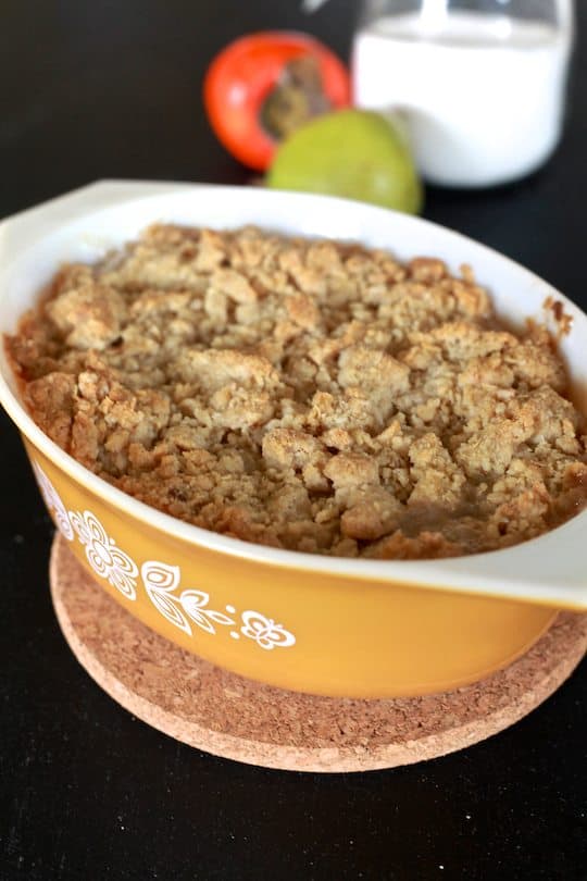 Persimmon and Pear Crumble