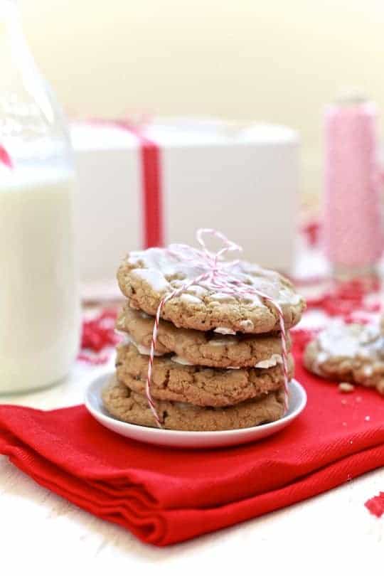 Chewy Chocolate Chip Gingersnap Cookies with Rum Glaze