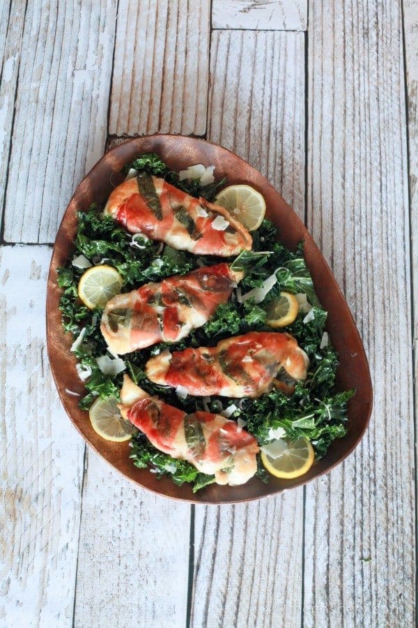 Chicken Saltimbocca with Massaged Kale Salad - TheNoshery.com