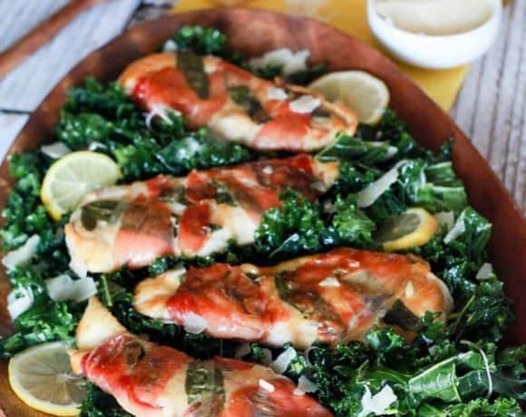 Chicken Saltimbocca with Massaged Kale Salad | TheNoshery.com