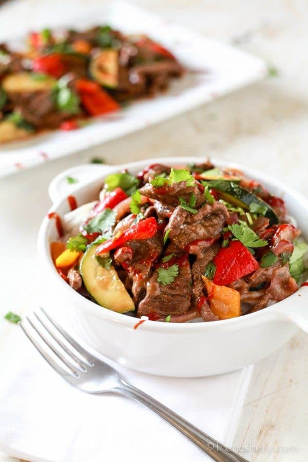 Spicy Pepper Steak "Take-Out" | TheNoshery.com 