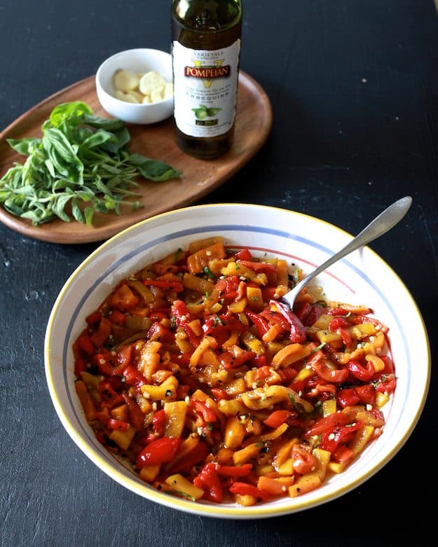Roasted Peppers in Olive Oil | TheNoshery.com