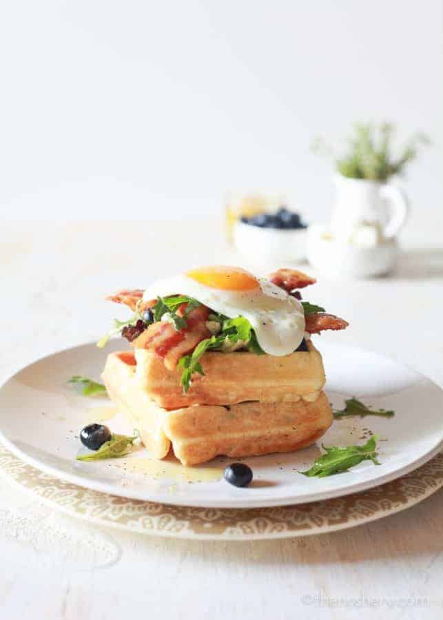 Goat Cheese and Herb Waffles | TheNoshery.com