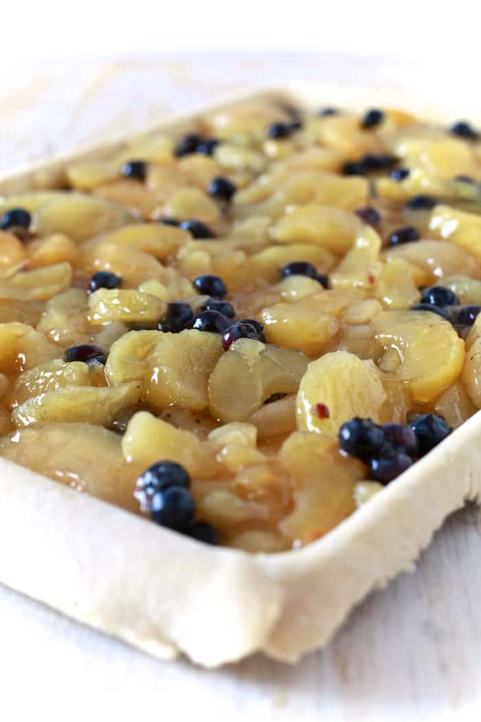 Apple Blueberry Slab Pie with Ginger Crust - TheNoshery.com