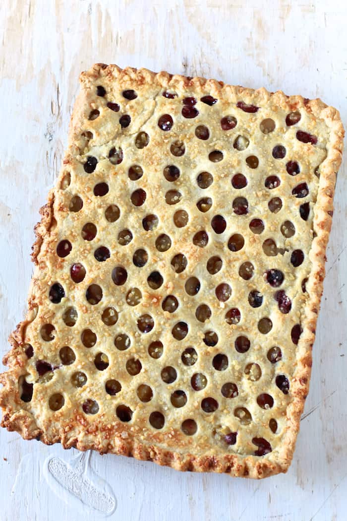 Apple Blueberry Slab Pie with Ginger Crust - TheNoshery.com