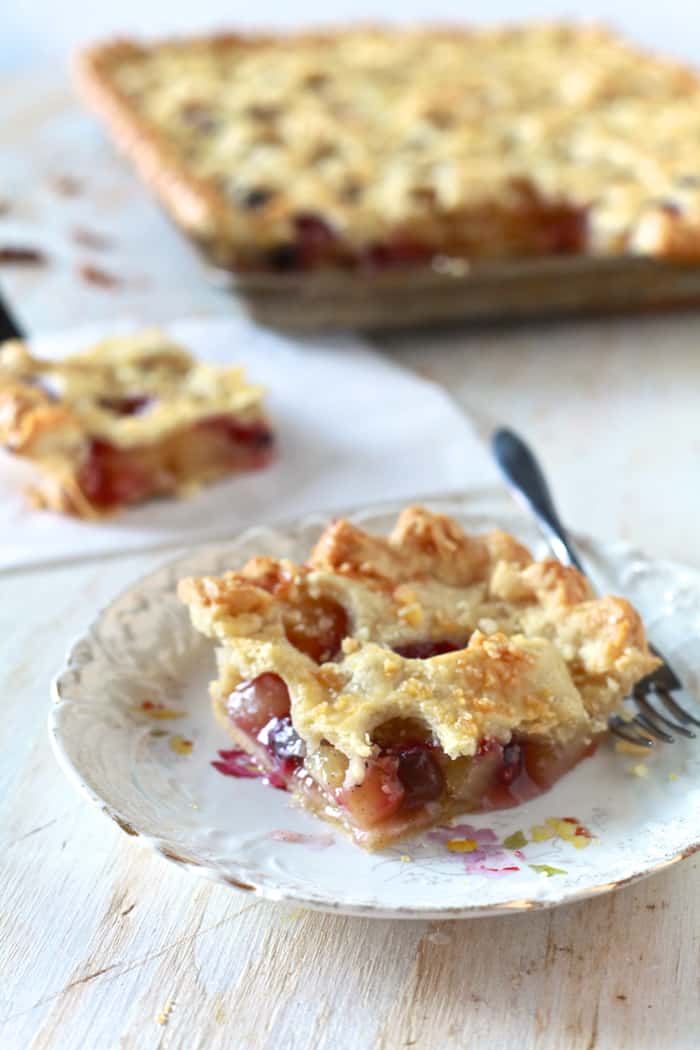 Apple Blueberry Slab Pie with Ginger Crust - TheNoshery.com