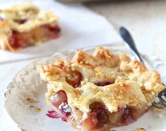 Apple Blueberry Slab Pie with Ginger Crust - TheNoshery.com