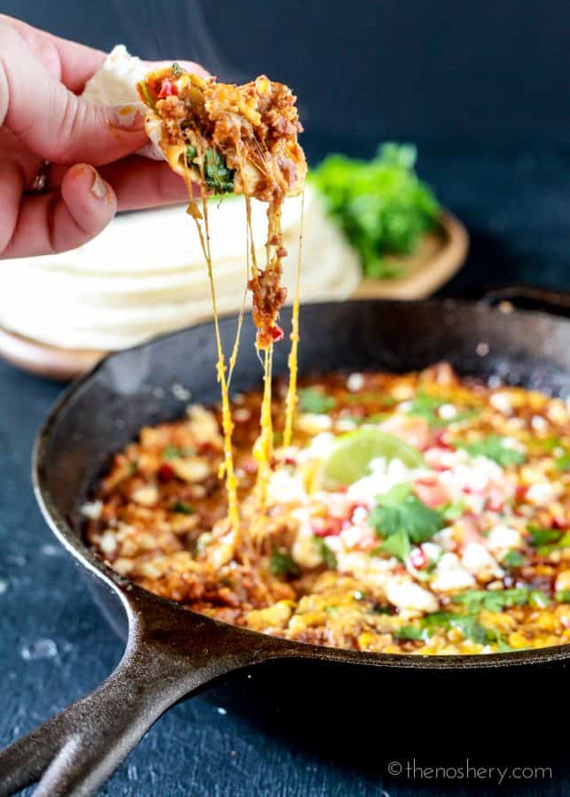 Queso Fundido with Chorizo a la Tequila | The Noshery