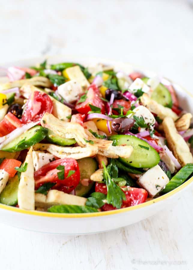 Mediterranean Panzanella Salad - TheNoshery.com