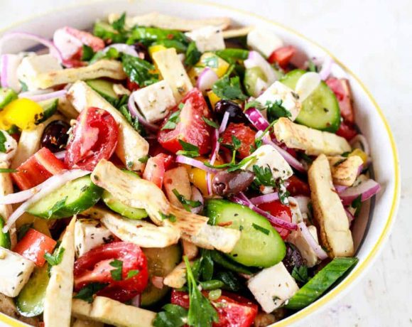 Mediterranean Panzanella Salad - TheNoshery.com