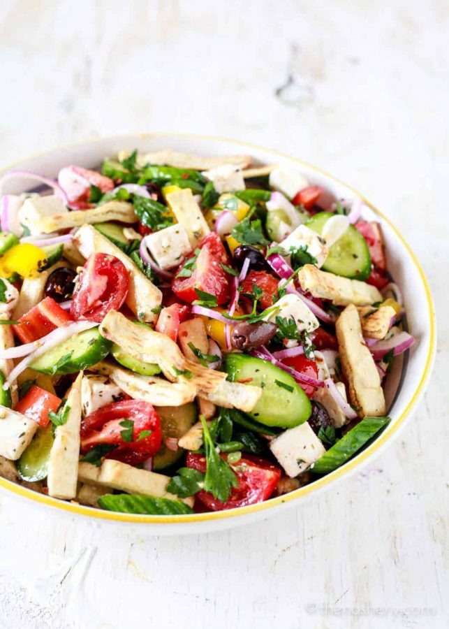 Mediterranean Panzanella Salad - TheNoshery.com