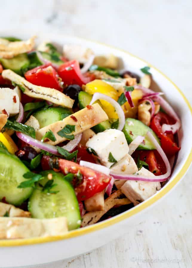 Mediterranean Panzanella Salad - TheNoshery.com