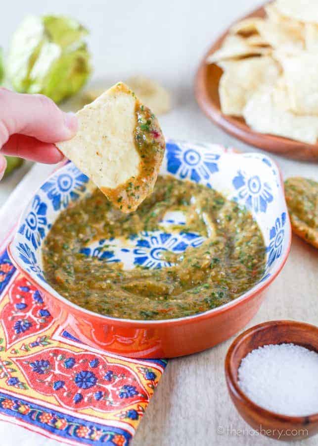 Roasted Tomatillo Salsa Verde | The Noshery