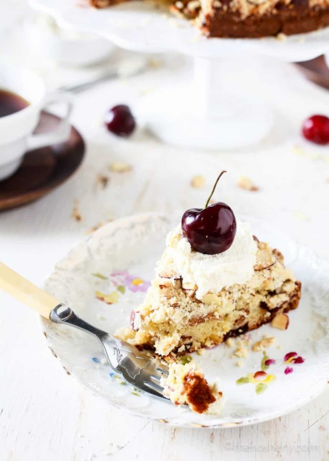 Cherry and Almond Buttermilk Coffee Cake - TheNoshery.com