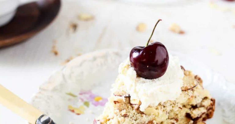 Cherry and Almond Buttermilk Coffee Cake - TheNoshery.com