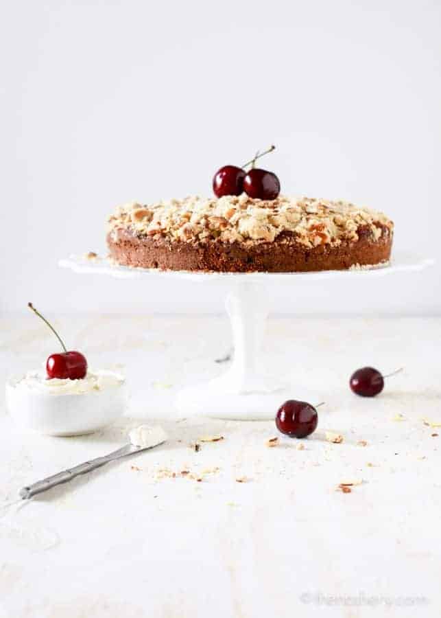 Cherry and Almond Buttermilk Coffee Cake - TheNoshery.com