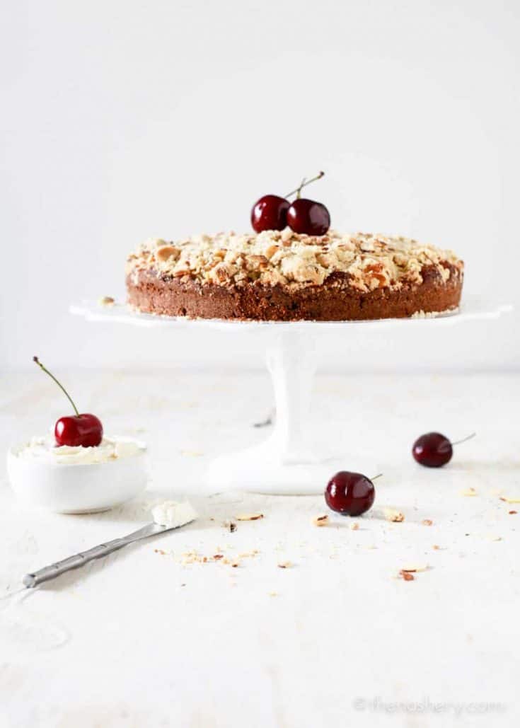 Cherry and Almond Buttermilk Coffee Cake - TheNoshery.com