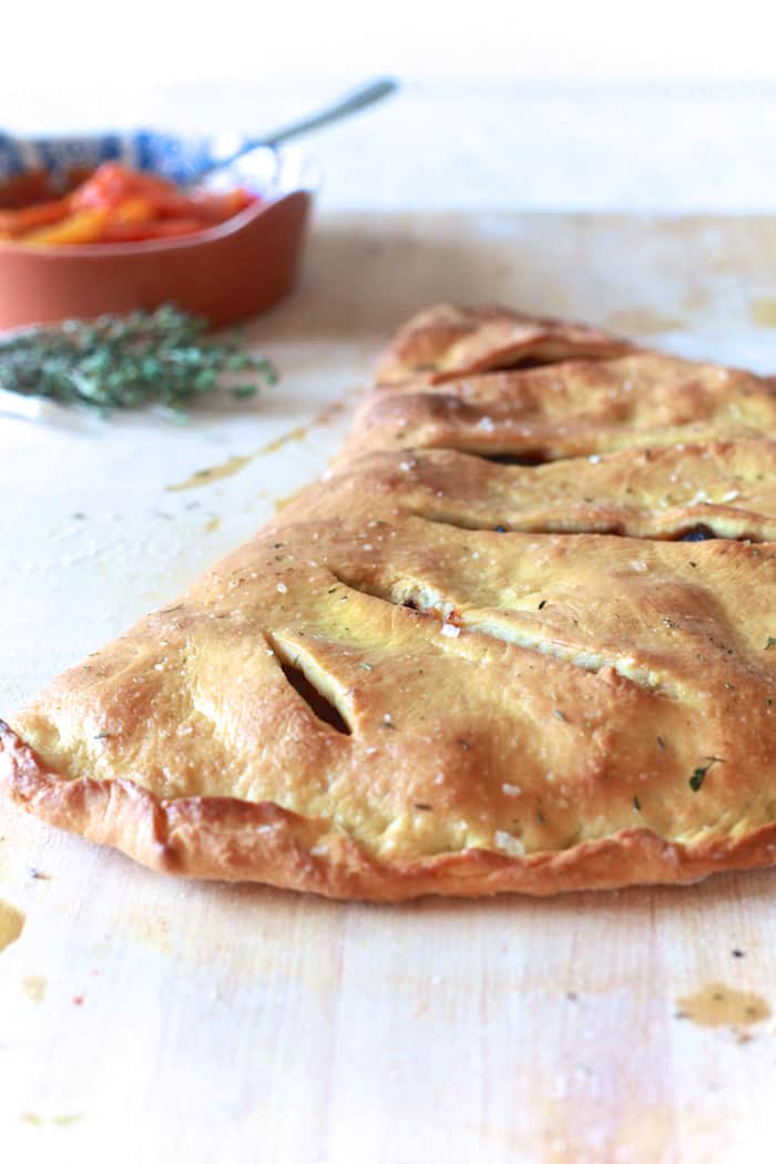 Roasted Red Pepper & Olive Fougasse - TheNoshery.com