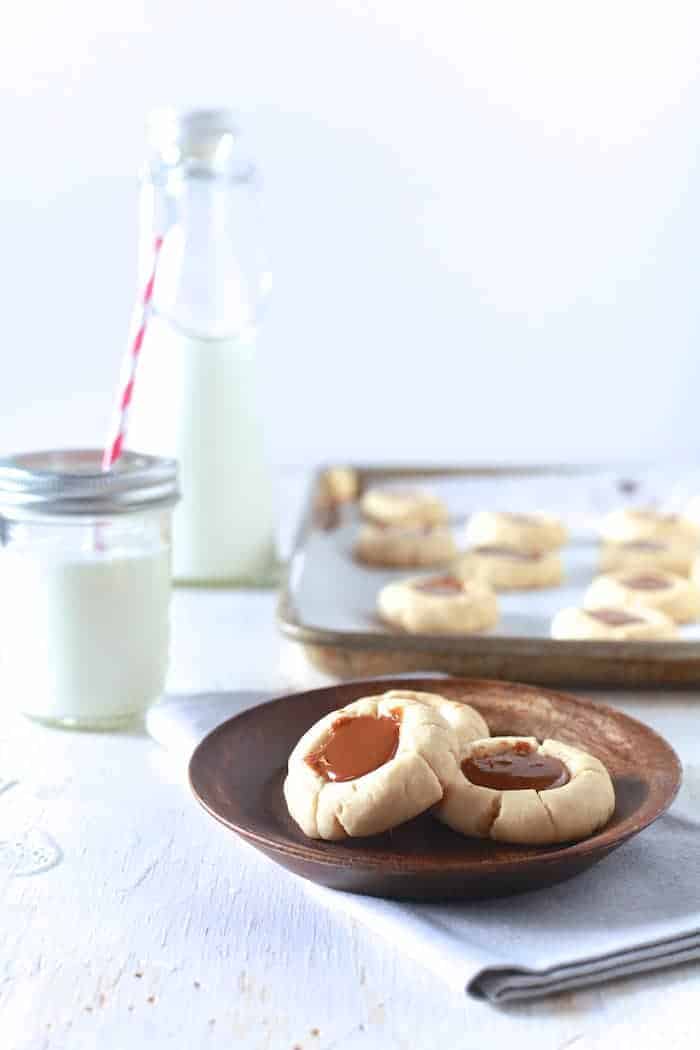 Dulce De Leche Thumbprint Cookies - TheNoshery.com