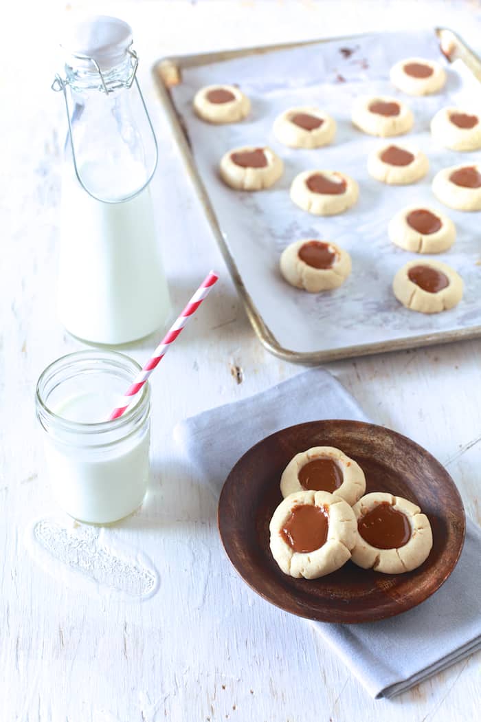 Dulce De Leche Thumbprint Cookies - TheNoshery.com