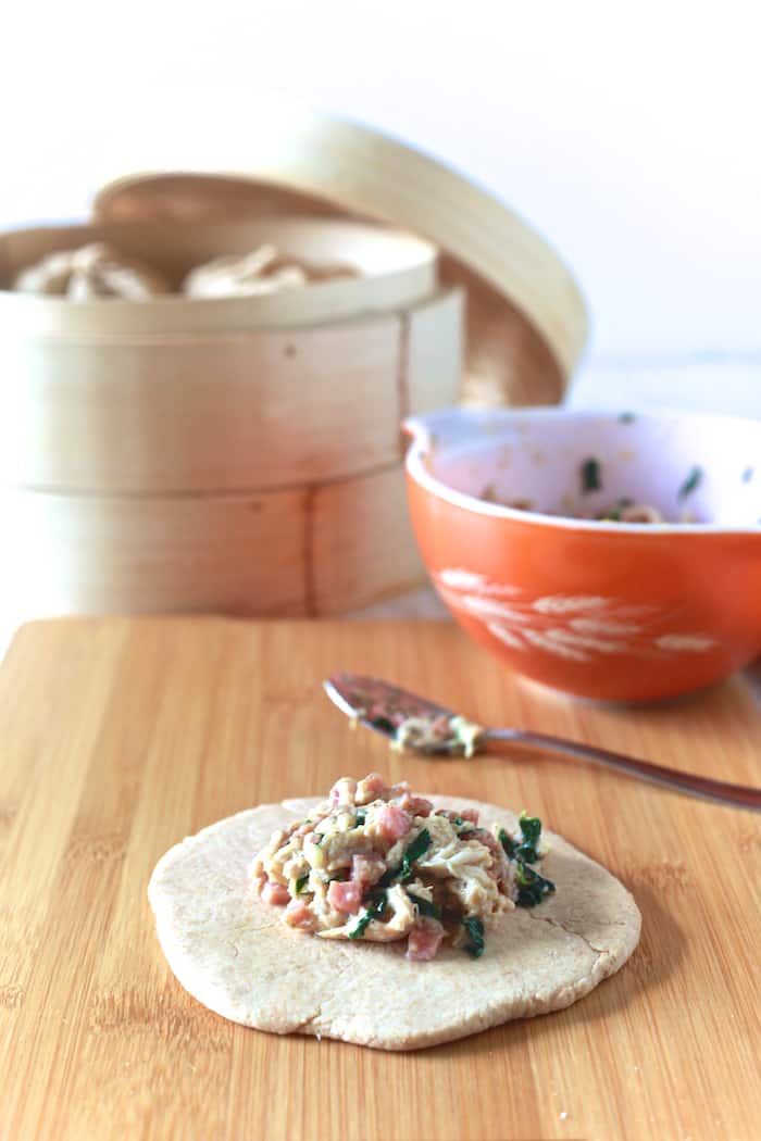 Chicken, Ham & Swiss Steamed Whole Wheat Buns - TheNoshery.com