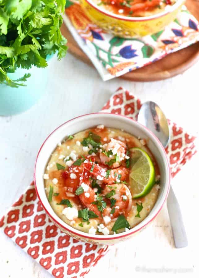 Spicy Guava Glazed Shrimp and Coconut Milk Grits | TheNoshery.com