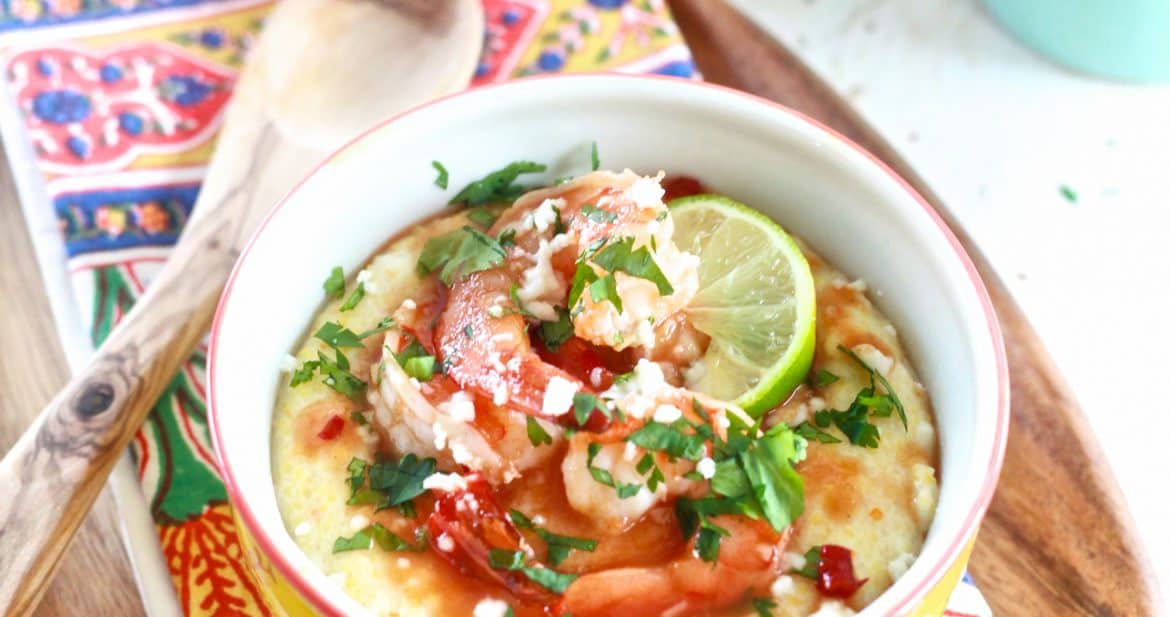 Guava Glazed Shrimp & Coconut Milk Grits