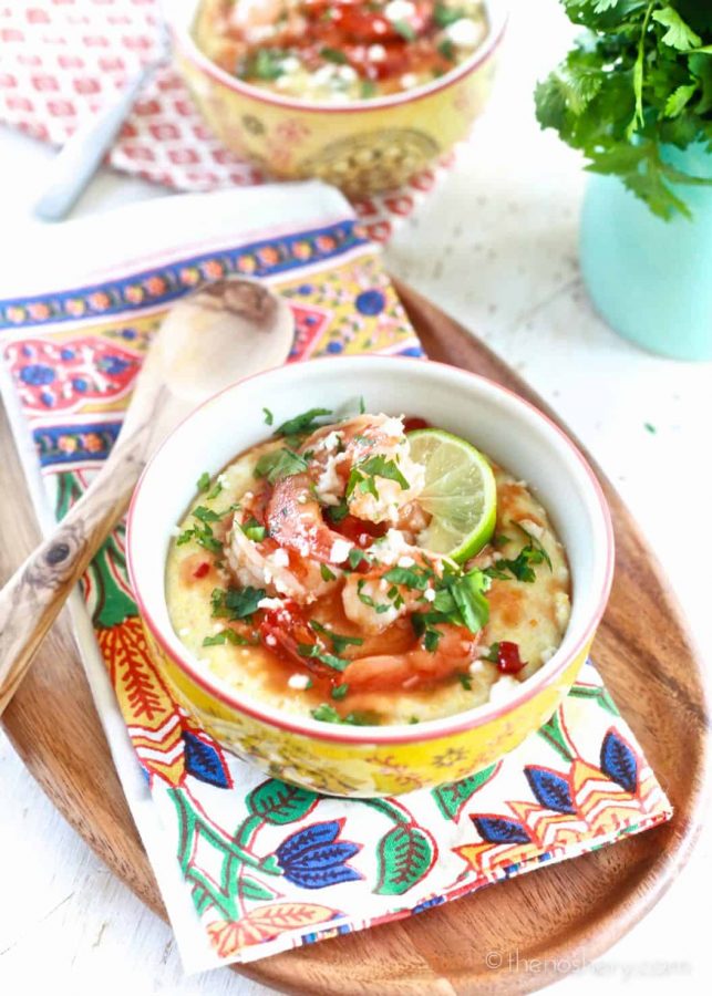 Spicy Guava Glazed Shrimp and Coconut Milk Grits | TheNoshery.com